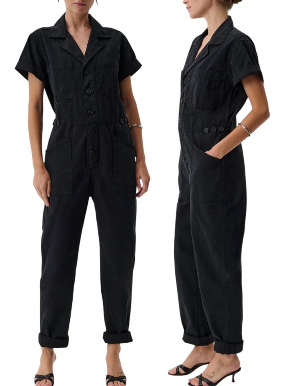 PISTOLA Grover Black Denim Jumpsuit Women's Size M